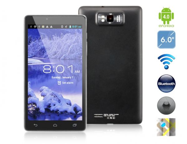 6.0" Android 4.0.4 Dual Core 1GHz 3G Smartphone Wi-Fi