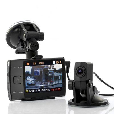 HD 720p Dual Camera Carro DVR - 3,5 polegadas